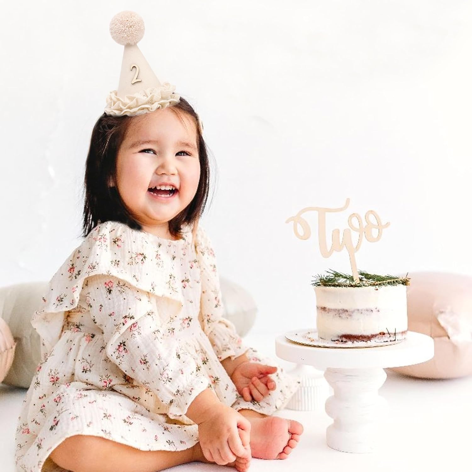 Lace 1/2 Birthday Hat-Sweet Half Birthday Decoration,Lace Flower Princess Party Crown,6 Months Floral Party Supplies - Image 3