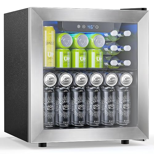 Electactic 48 Can Beverage Refrigerator 12 Bottle Wine Cooler Silver