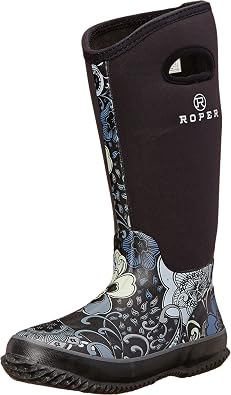 ROPER Womens Barnyard 12 Inch Floral Round Toe Rain Casual Boots Mid Calf