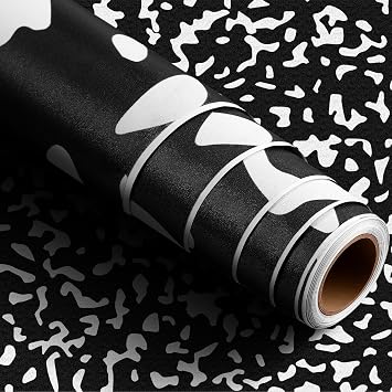 Drydiet Composition Notebook Peel and Stick Contact Paper Black and White