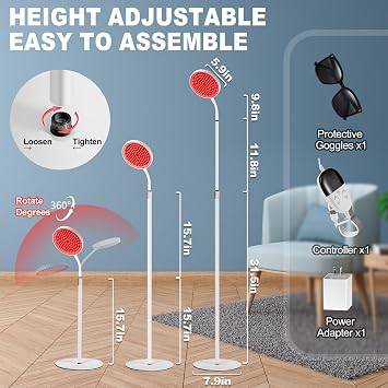 LanSuper Red Light Therapy for Body, Red Infrared Light Therapy Lamp with Stand, 660nm and 850nm Near Infrared Redlight Therapy, LED Red Light Therapy Device for Face Body at Home(140 Beads)