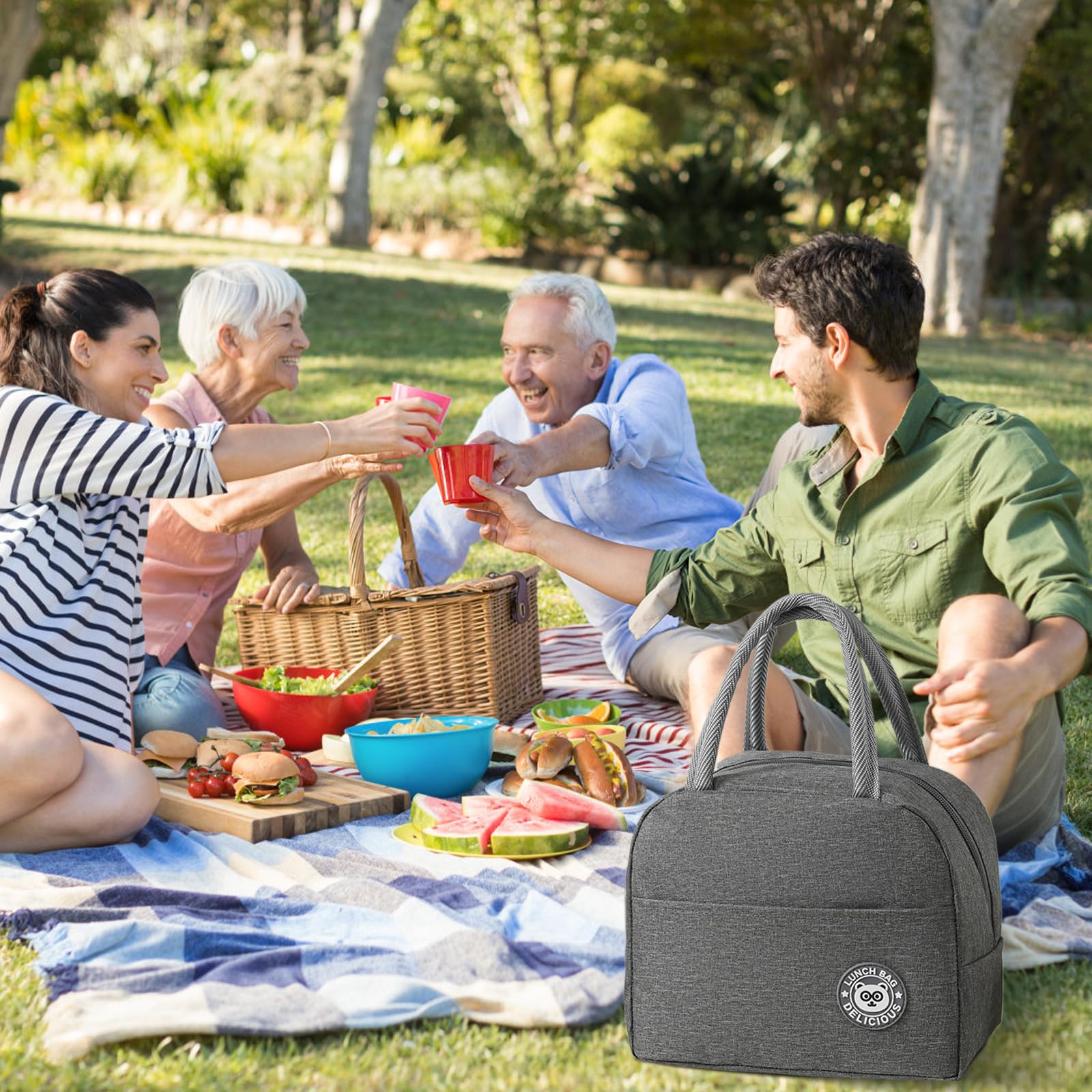 2 Pezzi Borsa Termica Porta Pranzo Piccola 7L Borsa Termica Pranzo, Lunch Bag Riutilizzabile Borsa Frigo Piccola Portatile Per Donne, Uomini, Studenti, Viaggi, Picnic, Scuola