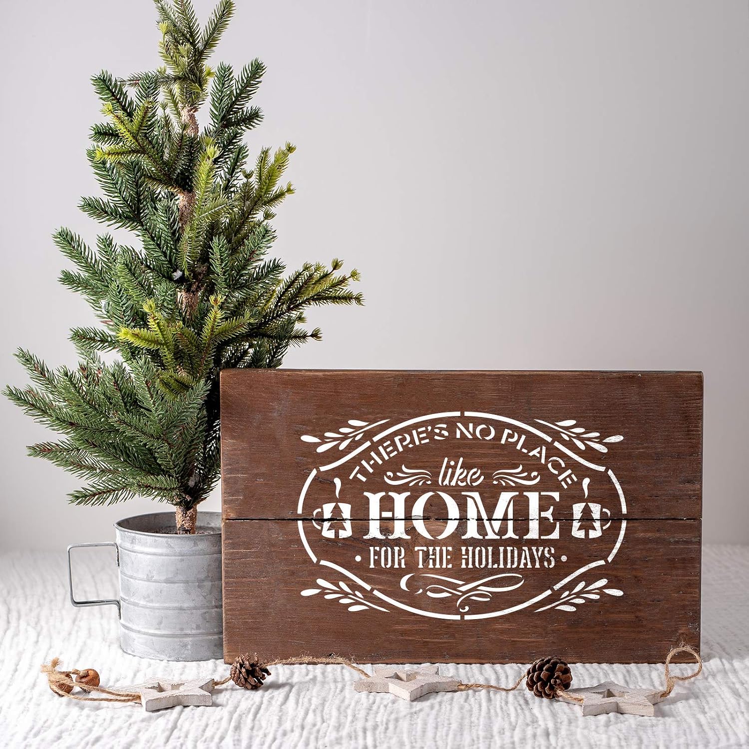 No Place Like Home for The Holidays Stencil - Christmas Porch Sign, Christmas Stencil Art, Christmas Decor Ideas, Stencils for Christmas