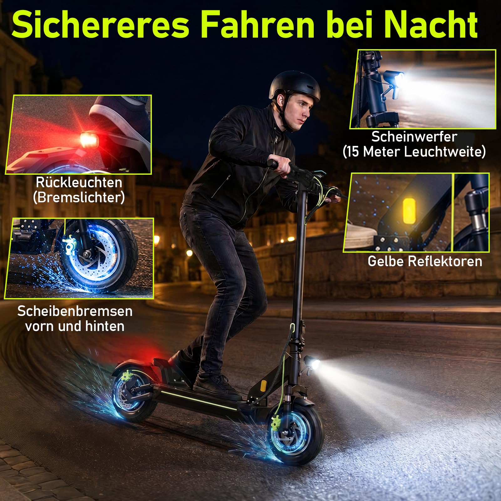 E Scooter mit Straßenzulassung D-Serie, 55-100 km Reichweite, 500W Motor