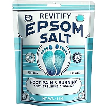 Fast-Acting Epsom Salt - 1 Kg for Pain Relief and Relaxation, Guaranteed Relief for Foot Pain, Swelling & Soreness Luxury Bath Salt for Women and Men, 100% Pure Magnesium Sulphate