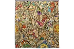 ALAZA Tarot Card Vintage Look Shower Curtain Set