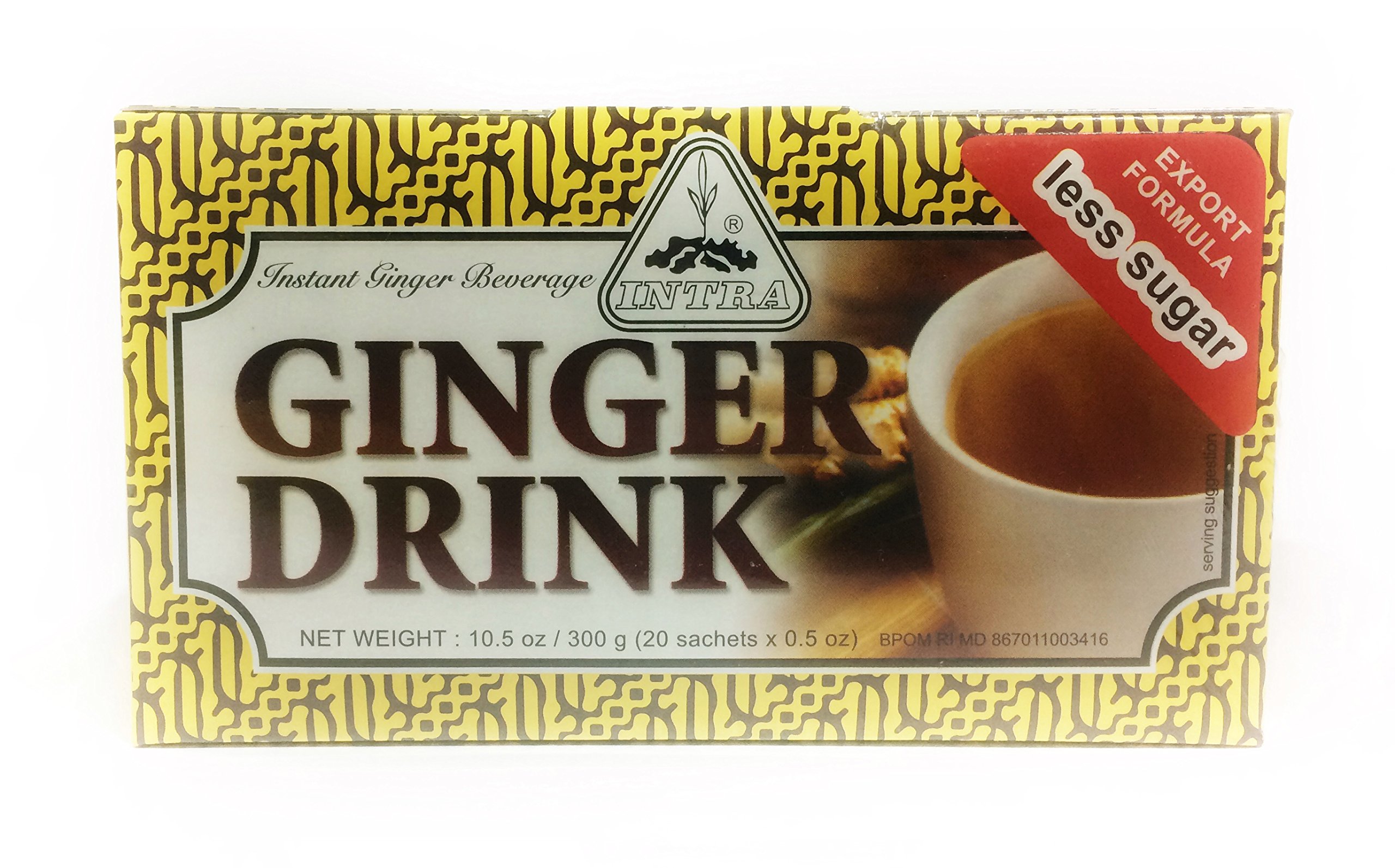 Intra Ginger Drink Less Sugar, total10.5 OZ,20PACK
