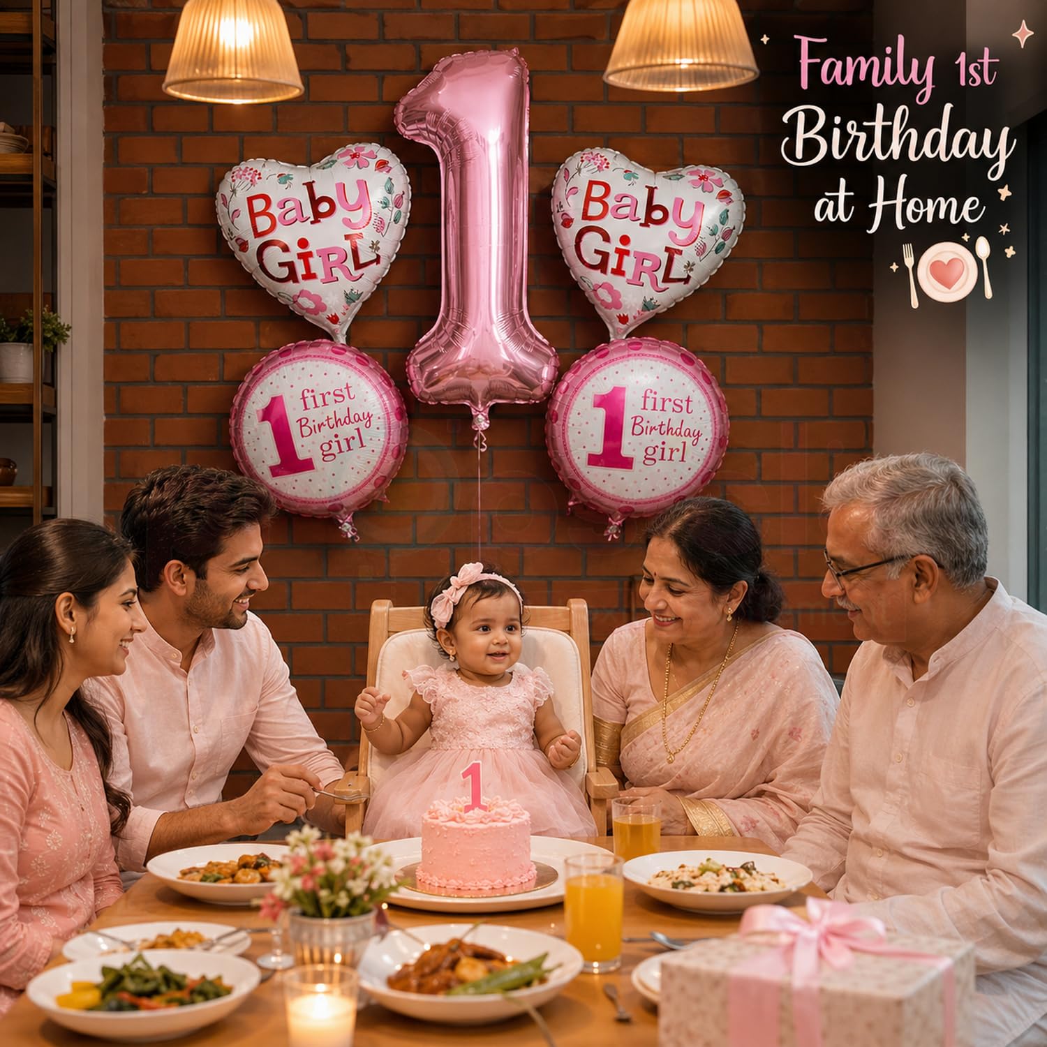 Propsicle Pink 1 Number Foil Balloons for 1st Birthday Decoration For Girl 4