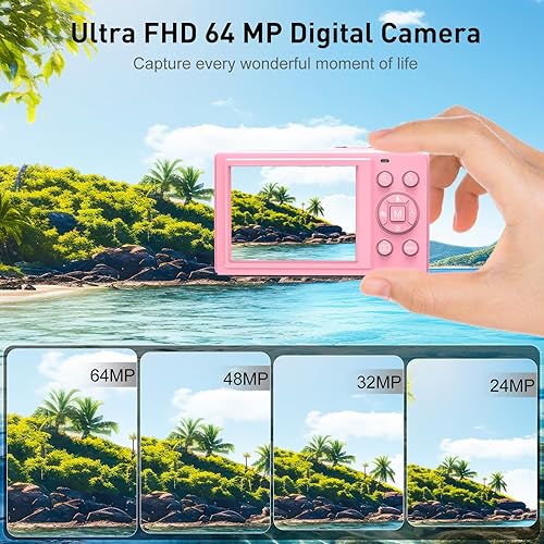 Miniatura 4 de Cámara digital - Cámara de vlogging 4K para cámaras de enfoque automático de YouTube para fotografía con zoom digital de 16X, cámara de apuntar y