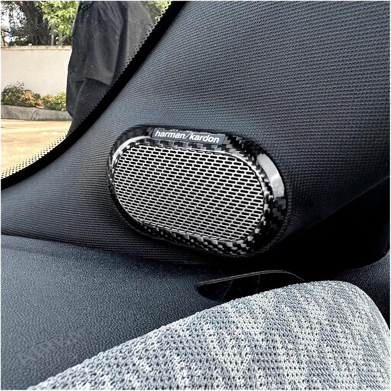 Real Dry Hard Carbon Fiber Compatible for MINI F55 F56 F57 2014-2023 F65 F66 F67 2024 2025 A-Pillars Speaker Cover Interior Trim Sticker(for F57 2014-23)