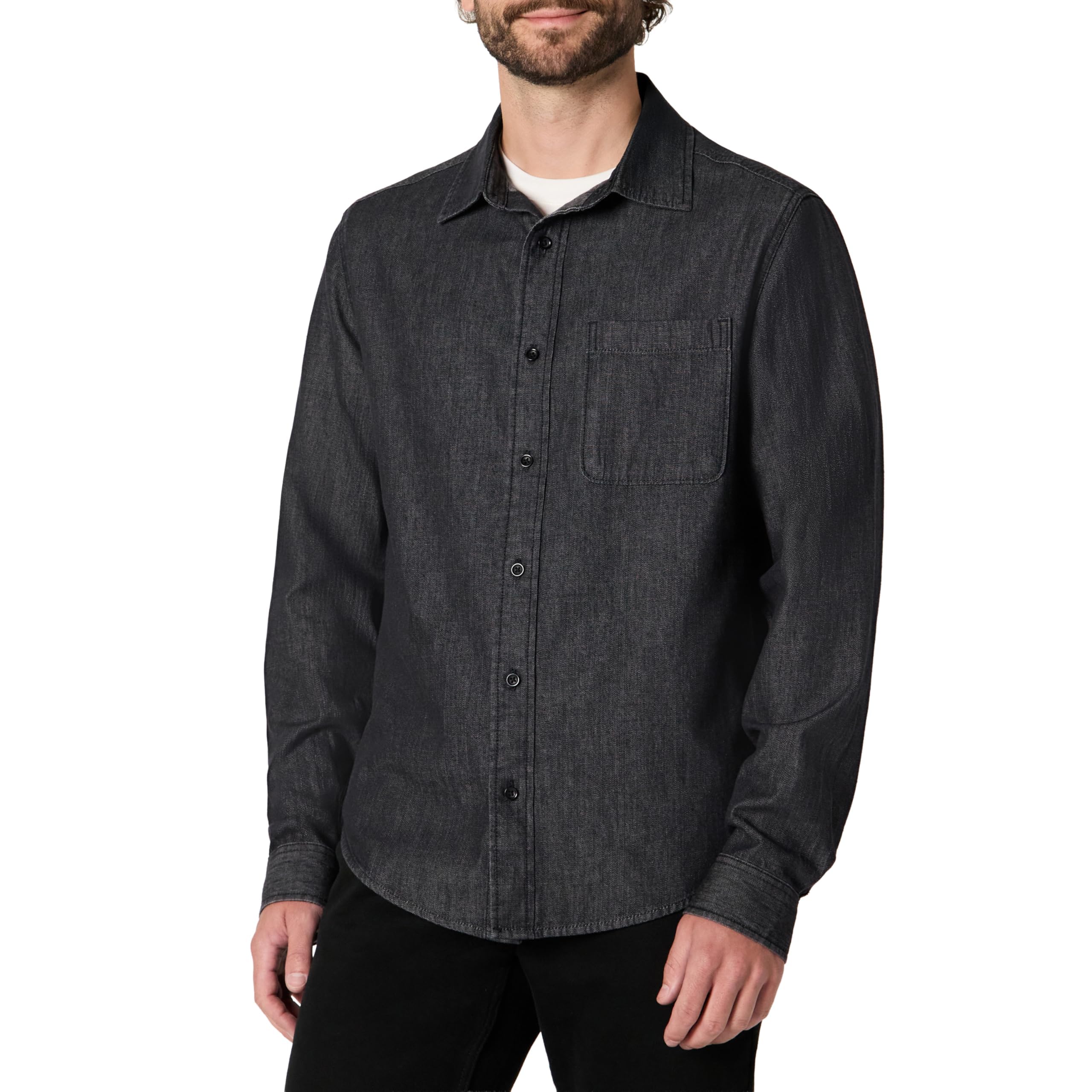 Amazon Essentials Herren Regular-Fit Langärmliges Button-Down-Jeanshemd