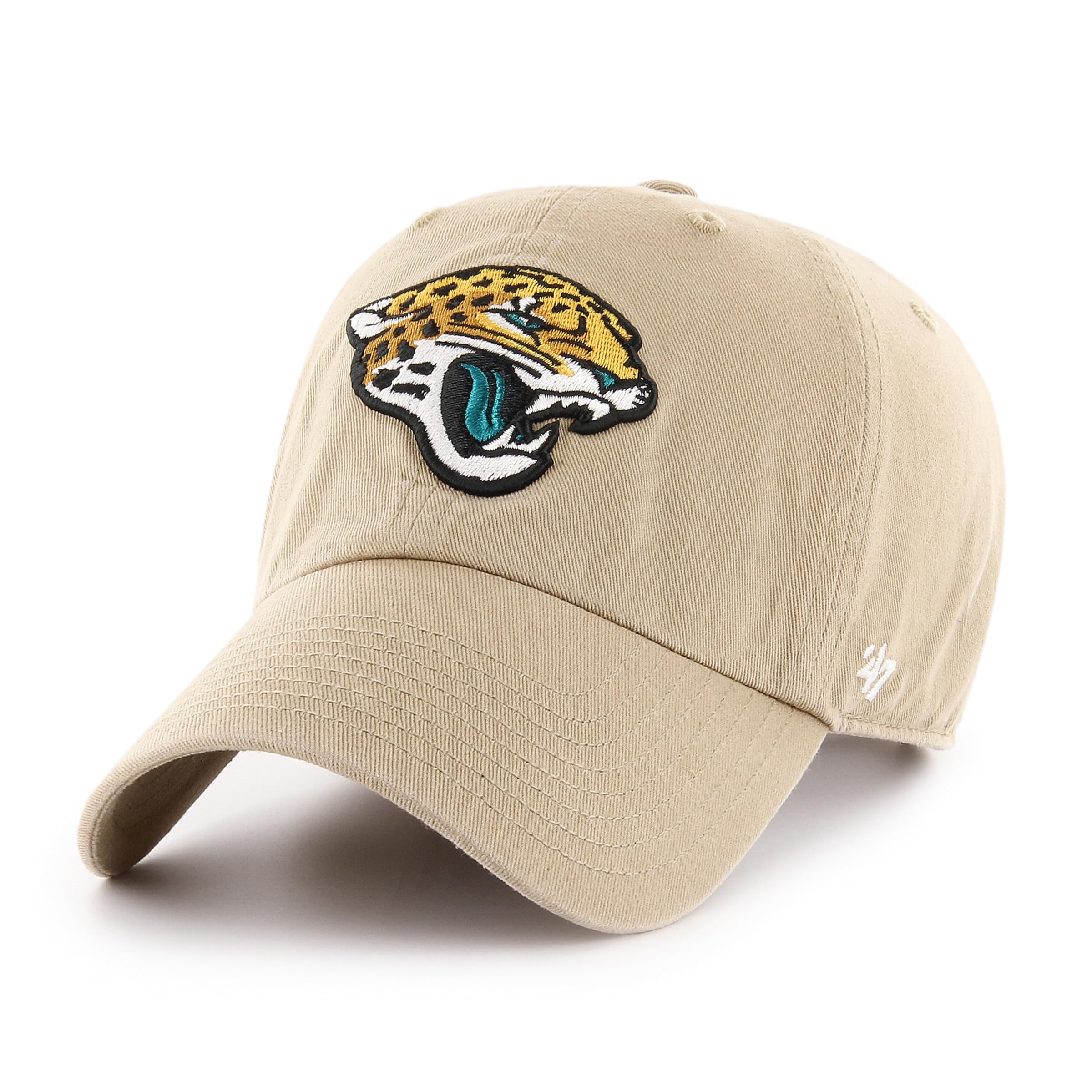 47 Jacksonville Jaguars NFL Clean Up Unisex Baseball Cap, Adjustable, Team Badge, Khaki