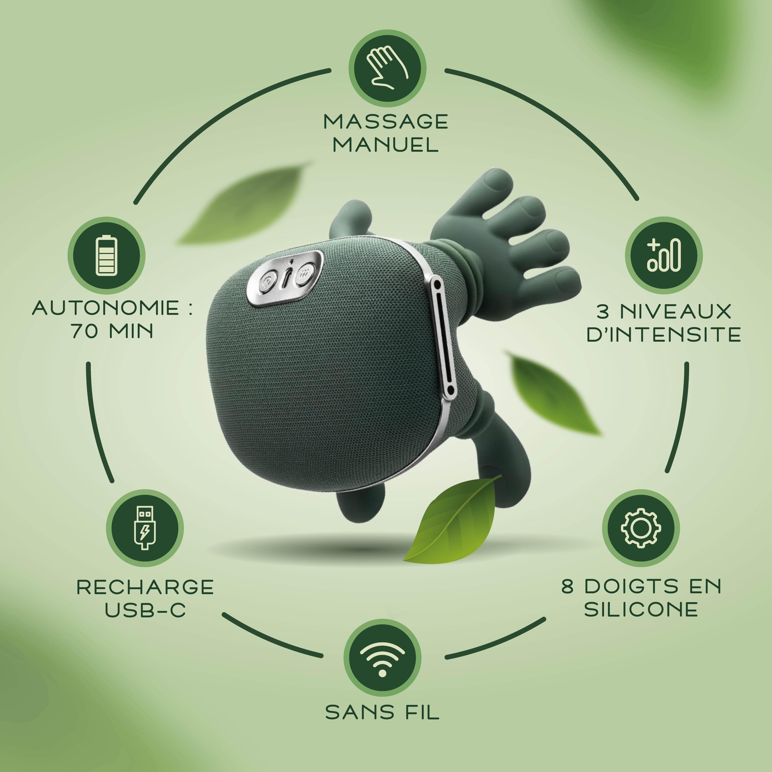 Masseur Cervical et Cou Electrique et Chauffant - Robot de Massage Portable Sans Fil Shiatsu pour Épaules, Dos & Nuque | Cadeau Homme Femme Idéal