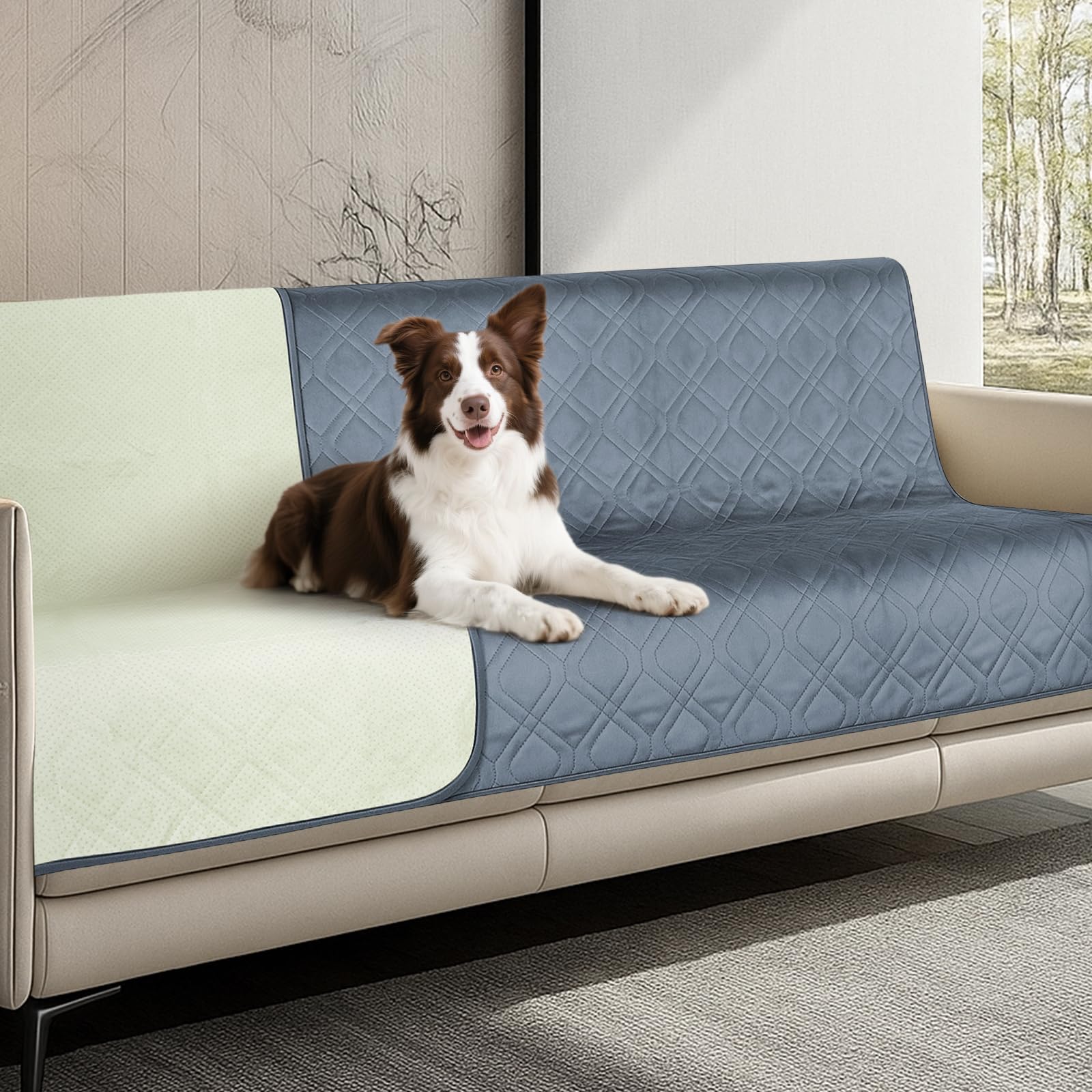 Housse de canapé en flanelle 137x208 cm avec base antidérapante pour salon