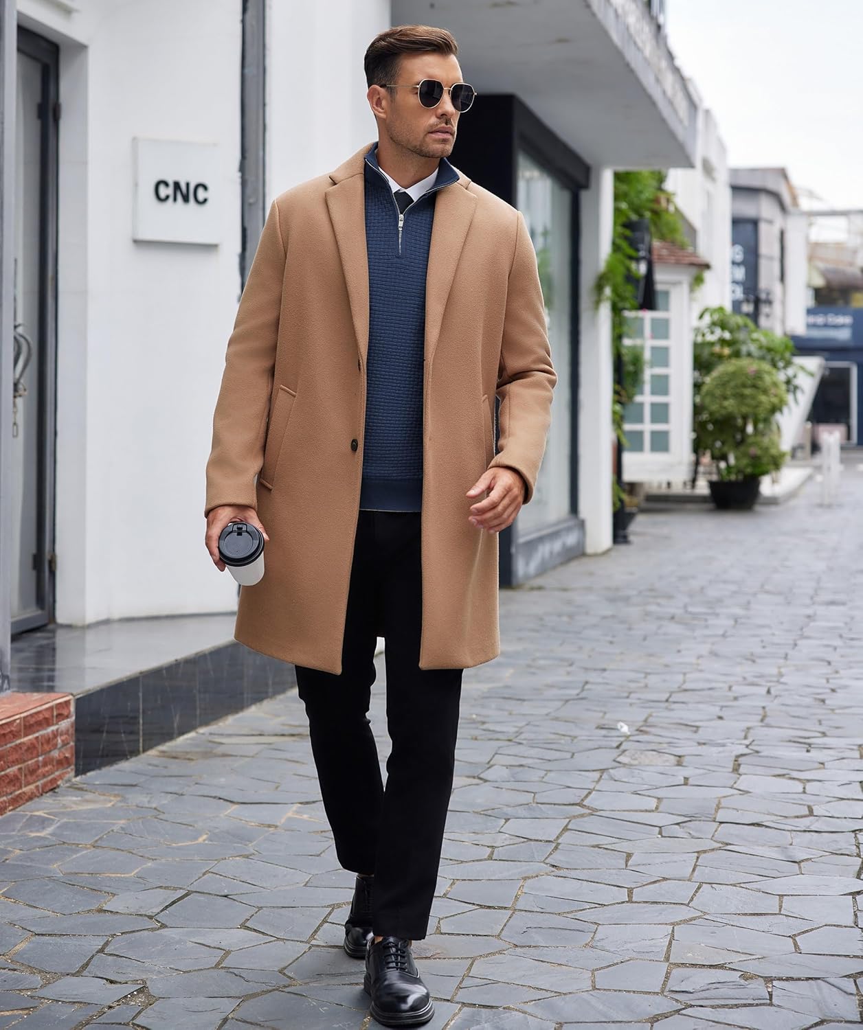 COOFANDY Men's Quarter Zip Sweaters Slim Fit Lightweight Knitted Mock Neck Pullover Casual Polo Sweaters - Image 7