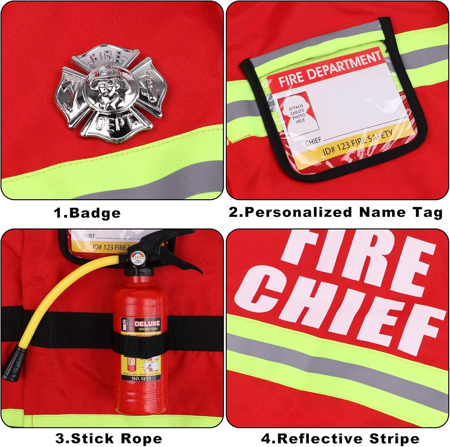 Buy Kids Fireman Costume Role Play Dress Up with Firefighter