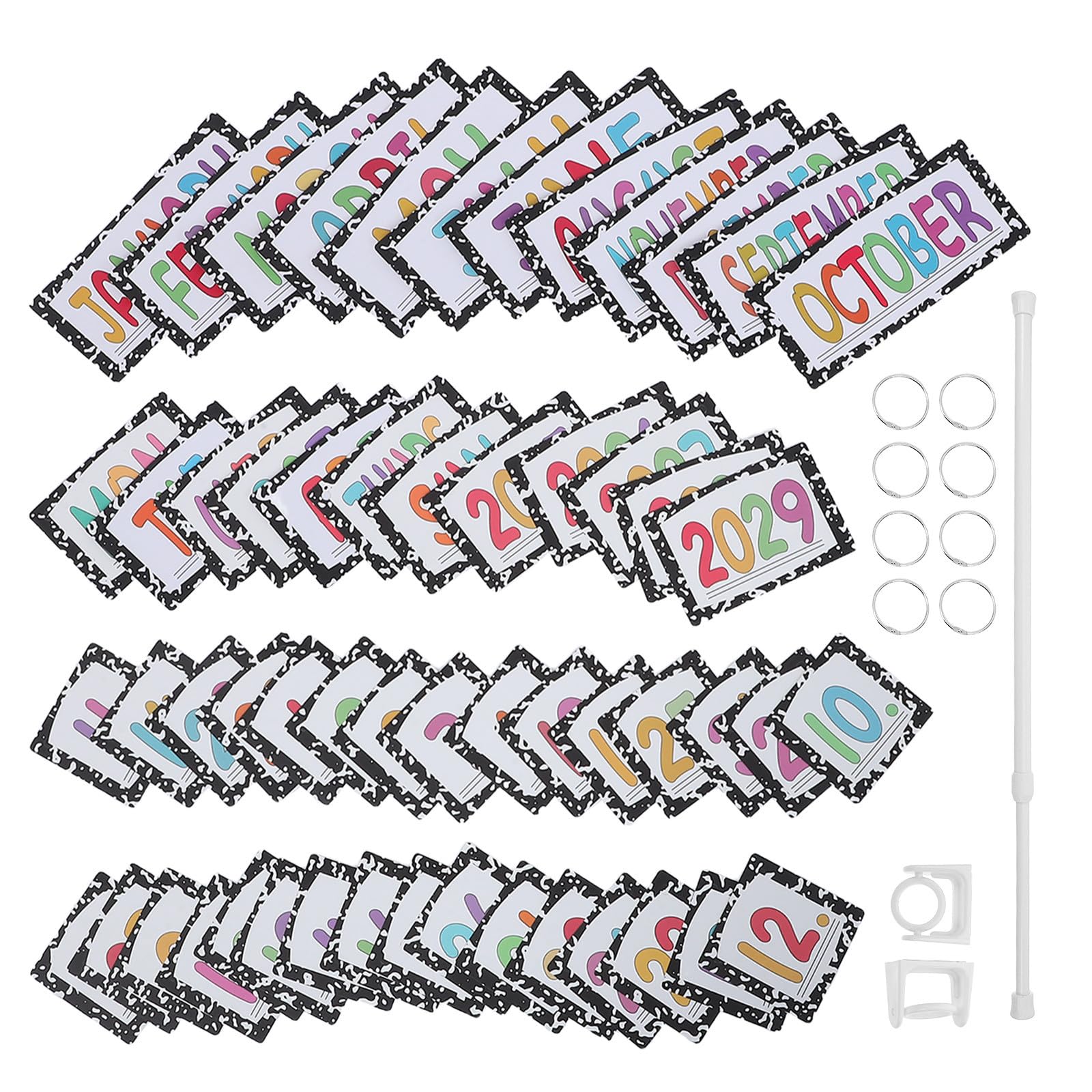 5 Stück Wandkalender und Verstellbarer Metallhalterung