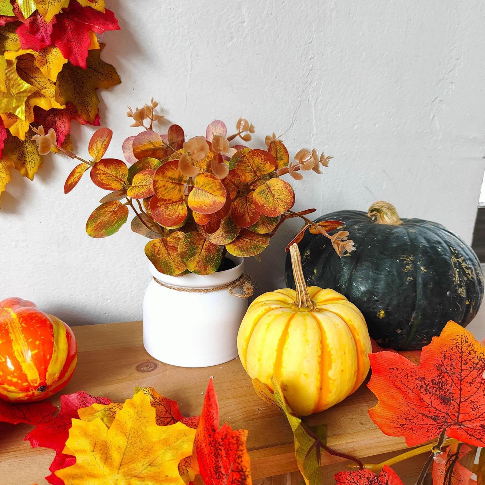 Couronne D'automne De Ferme En Toile De Jute Avec Nains De Citrouille Artificielle, Feuilles D'érable, Récolte D'automne, Décoration De Thanksgiving, Couronne D'automne Pour Maison, Intérieur Et