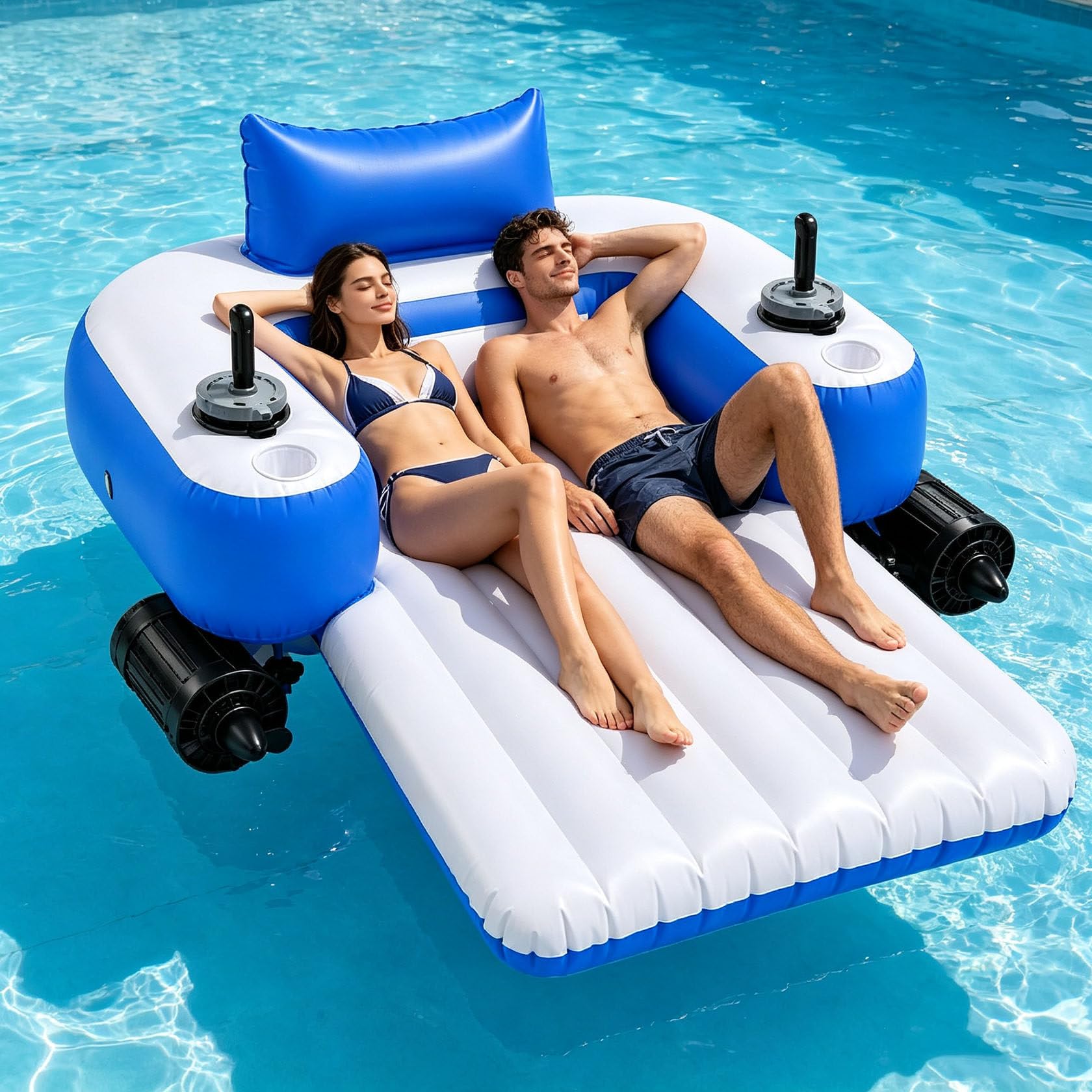 ZHIXUMM Electric Pool Float Motorized Pool Lounge Chair For Adults
