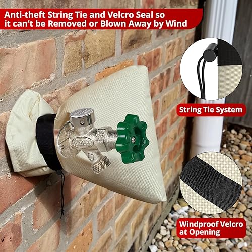 Vista 14 de Redford Supply Co. Cold Snap (0F) - Paquete de 2 fundas para grifos de exteriores para protección contra la congelación en invierno, 7.5 pulgadas