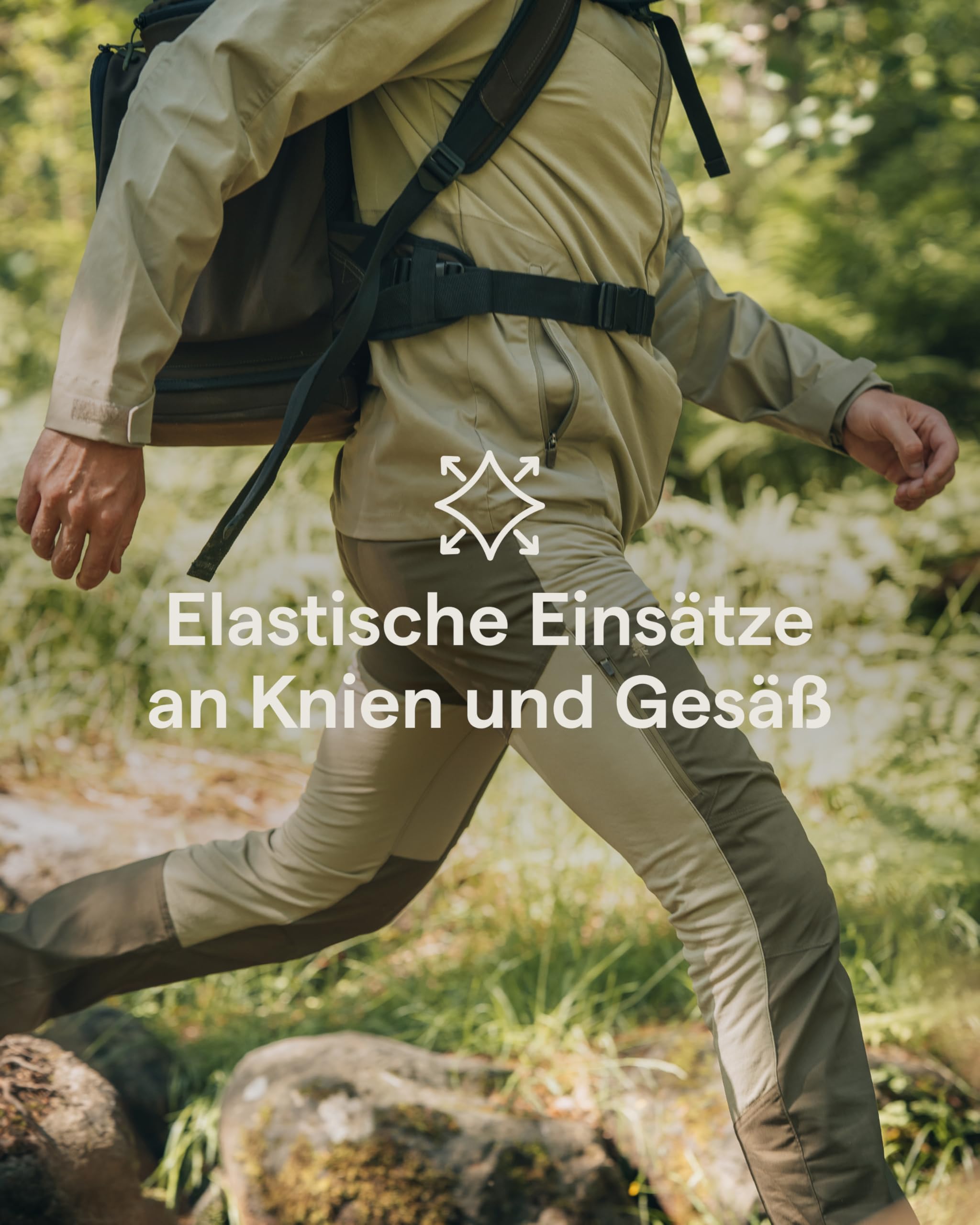 Pinewood Outdoorhose Herren, robuste Wanderhose Herren für Outdoor und Jagd mit Stretcheinsätzen und elastischem Bund für Komfort