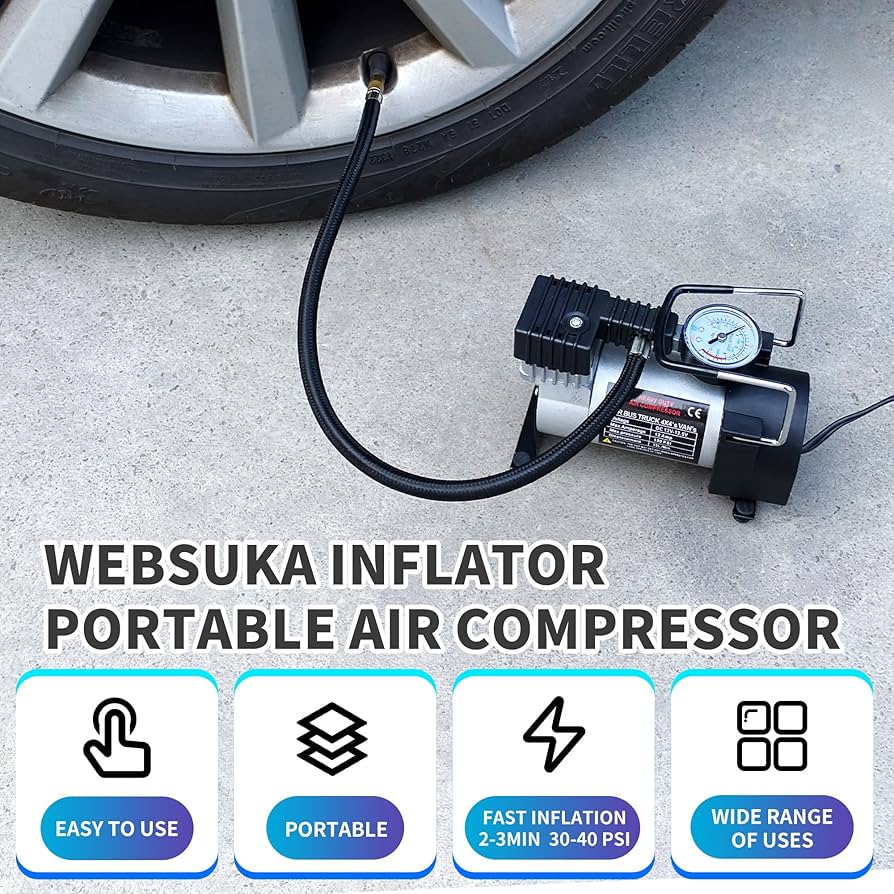 EPAuto 12V DC Portable Air Compressor Pump, Digital Tire, 47 OFF