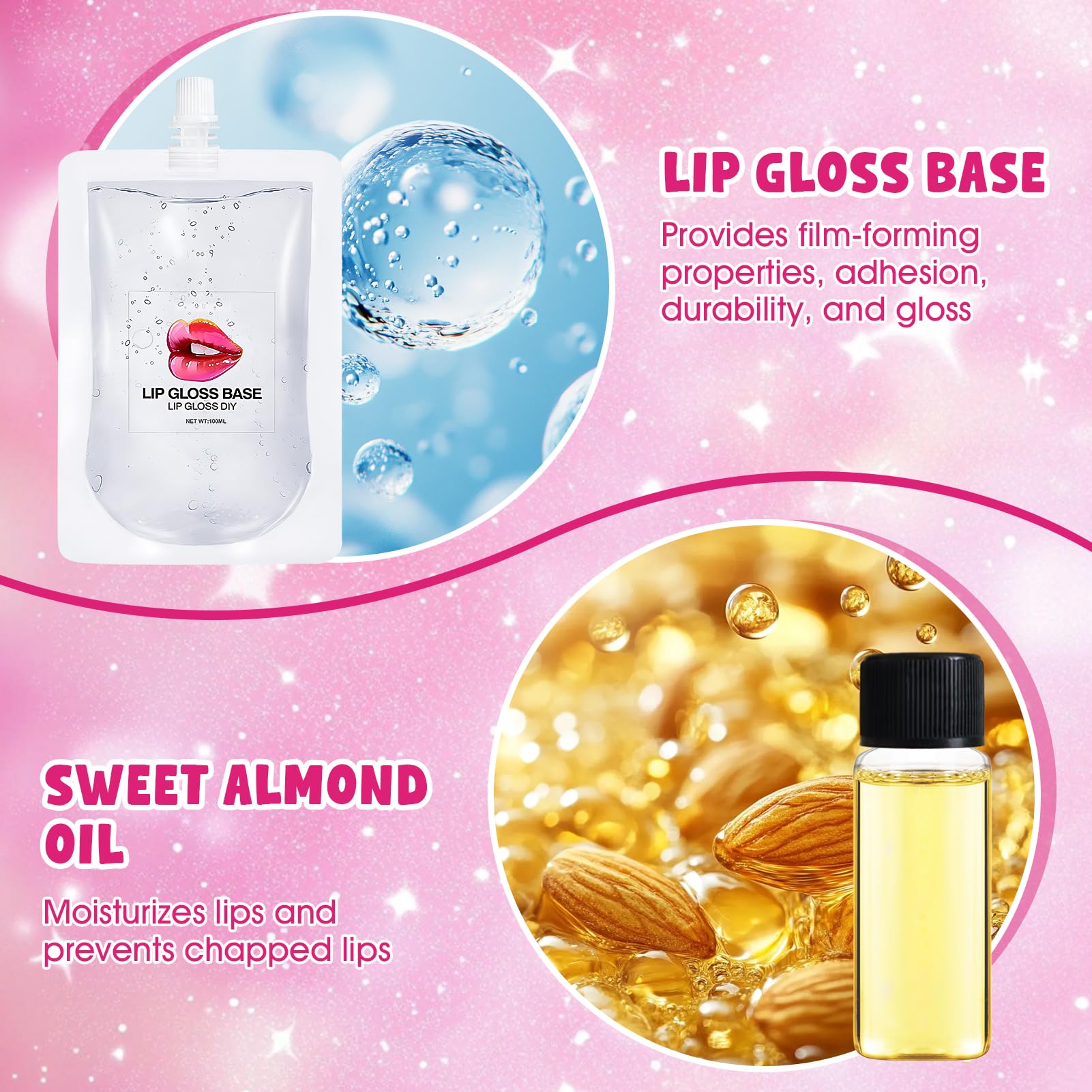 DIY Gloss Labios, Lip Gloss Making Kit, Kit Manualidades Adultos, Incluye Lip Gloss Base y Herramientas de Bricolaje, Haz Cosméticos Divertidos