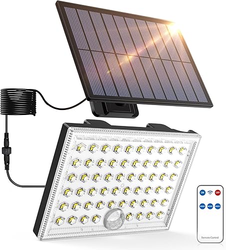 Luces solares para exteriores con sensor de movimiento, luces solares impermeables para pared, puerta, jardín, luces LED brillantes automáticas del
