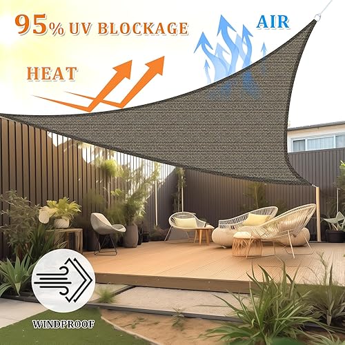 Miniatura 2 de Shade&Beyond - Toldo parasol tipo vela triangular de 8 x 8 x 8 pies, para patio, bloqueo de rayos ultravioleta, para instalaciones y actividades al