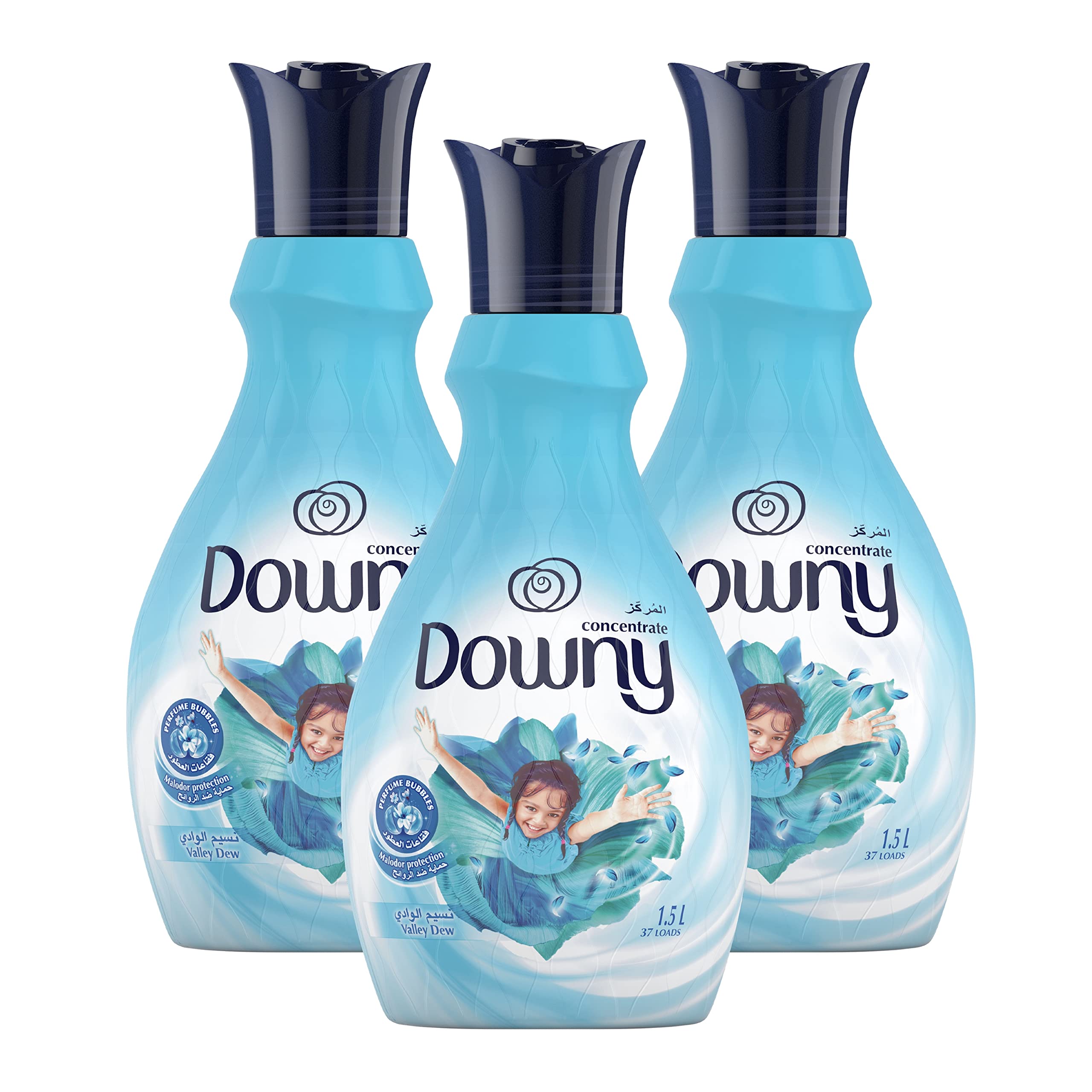 DownyConcentrate Fabric Softener Valley Dew 1.5L Triple Pack