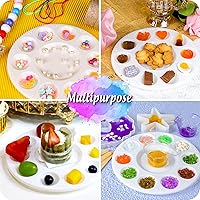 Vista 6 de FANDAMEI Paleta de Pintura, Bandejas de Pintura para Niños, Paletas de Pintura con 10 Cavidades para Adultos y Niños, Paletas Redondas de Pintura