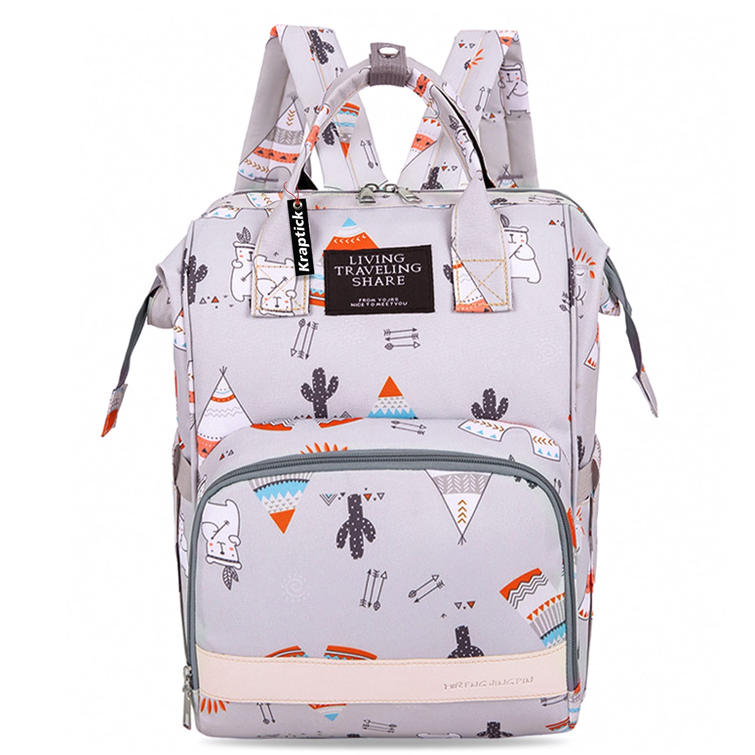 Kraptick Diaper Bags for Babies with Various Printed Design, Maternity Bags, Nursing Bags for Mothers, Stylish Diaper Bags with Multiple Compartments, and Easy Carriable for Traveling (Printed Design)-image-15