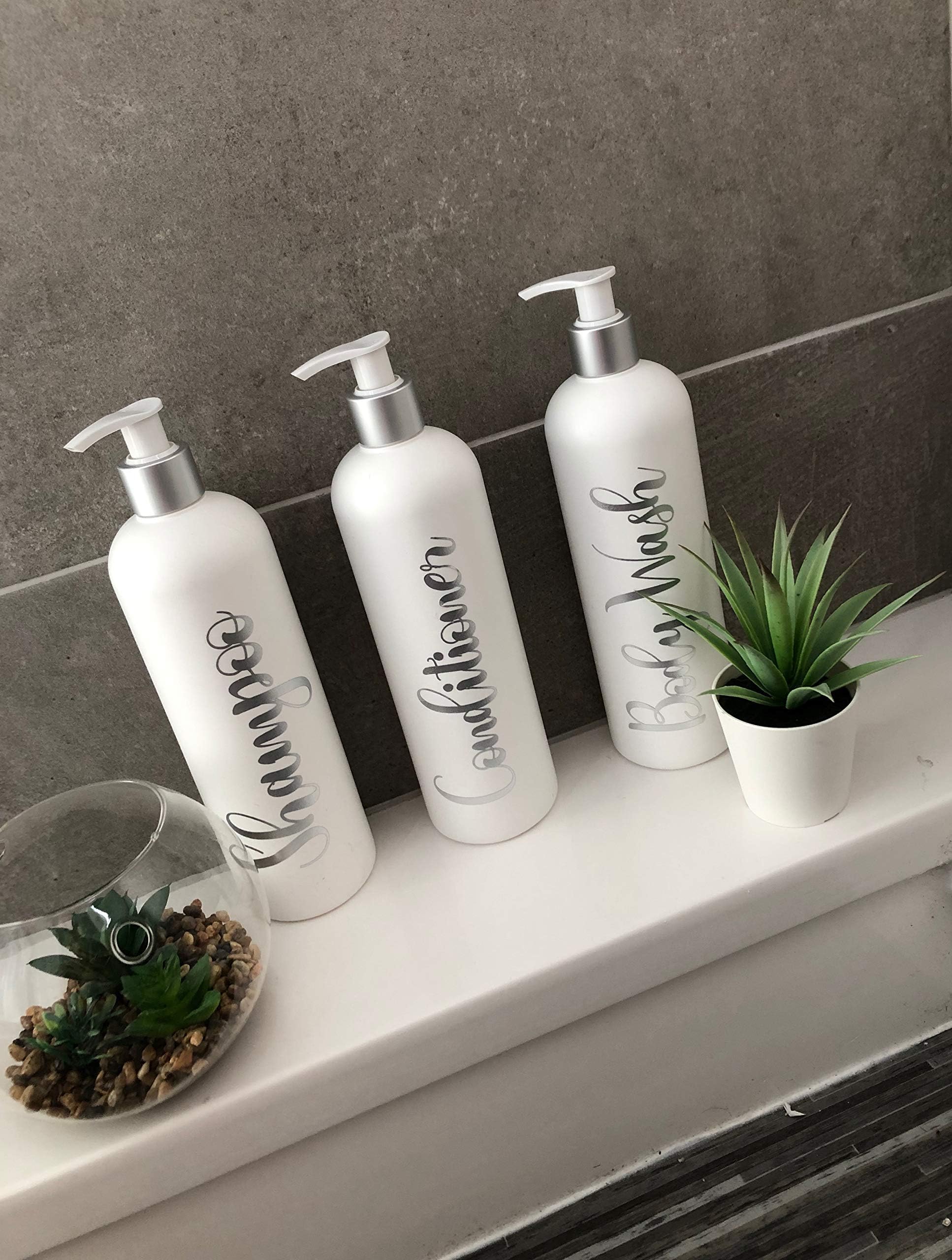 Set of 3 Mrs Hinch Pump Bottles. Refillable Bathroom Pump Bottles