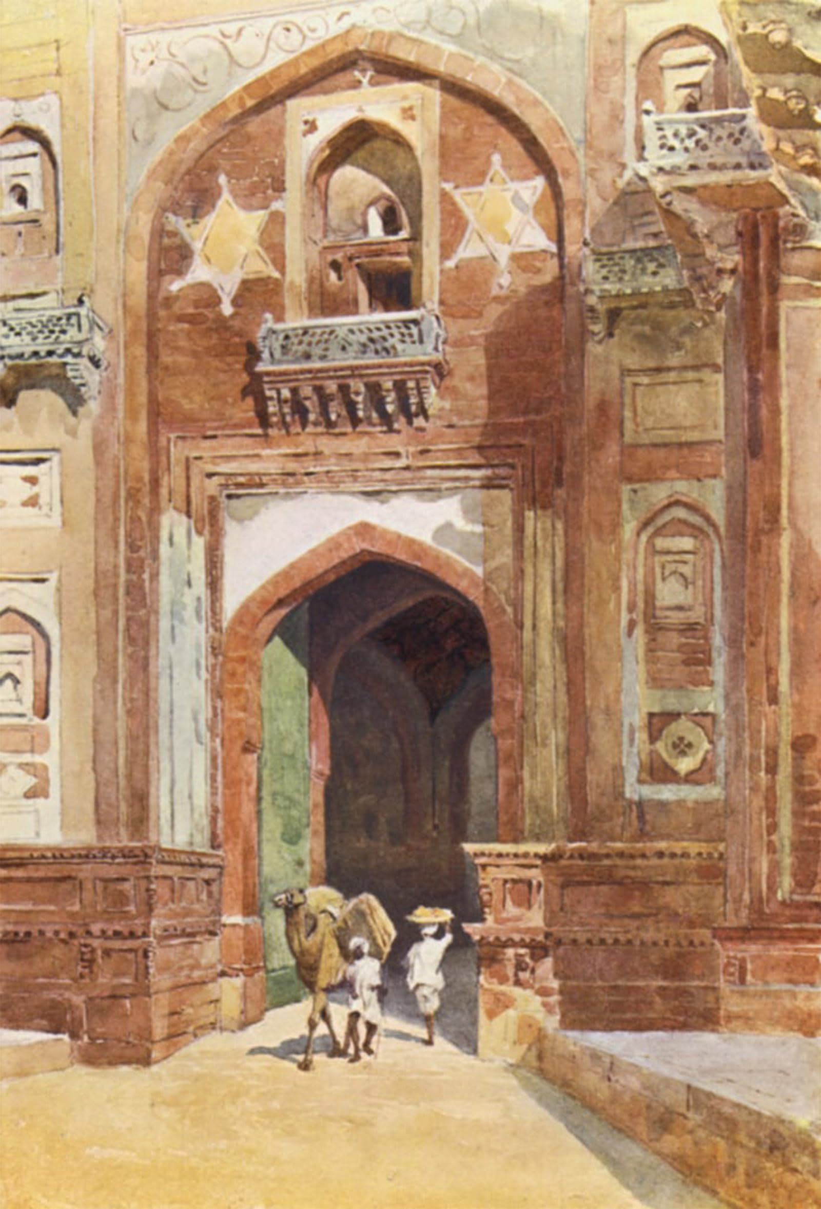 Posteriik No Frame Vintage Art Print Images Pictures Print Agra Fort Inside The Delhi Gate By Alexander Henry Hallam Murray Modern Colour Posters For Office Home Decor 60X90cm