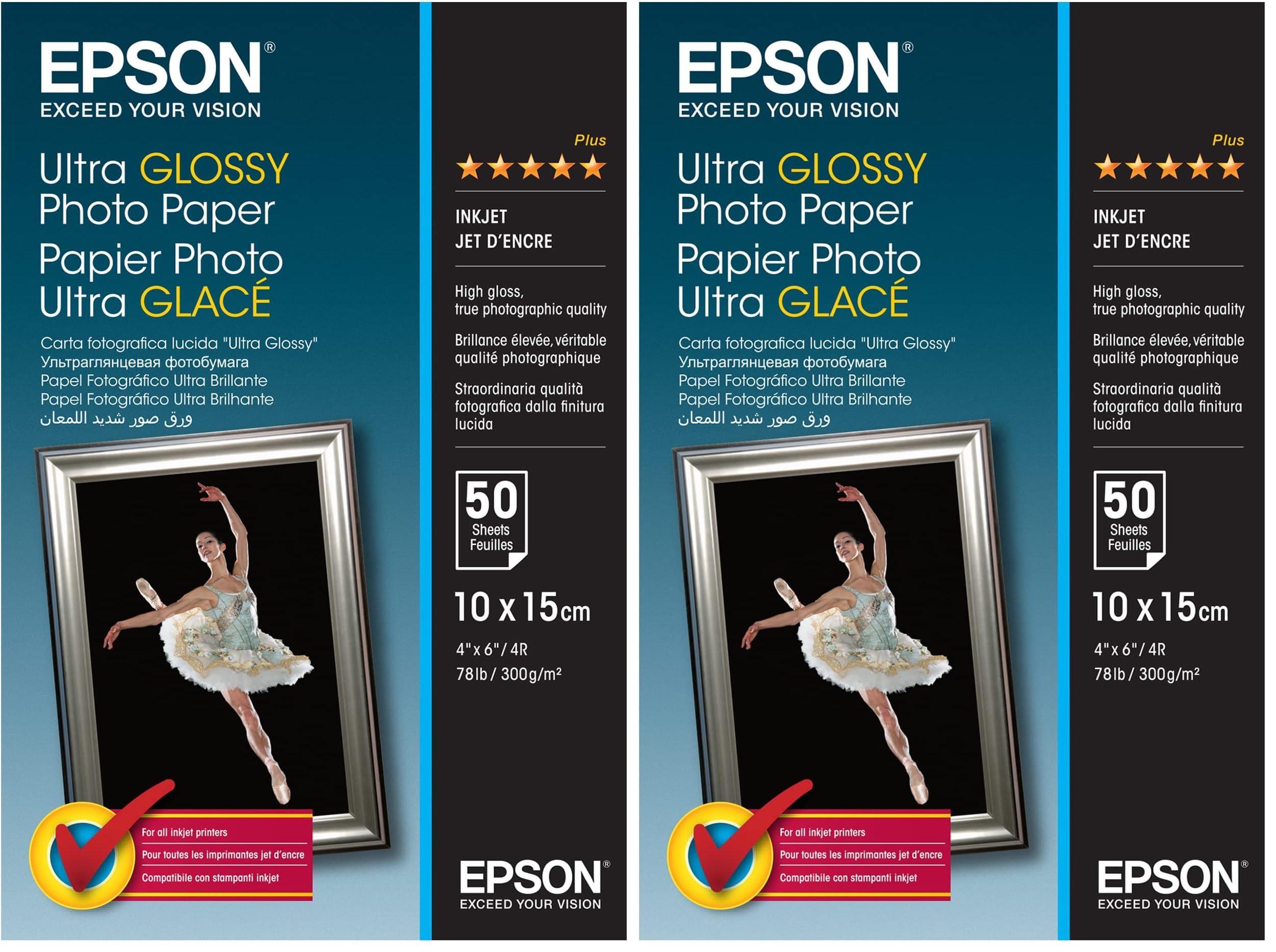 Epson S041943 Papier Photo 50 feuilles (Lot de 2)