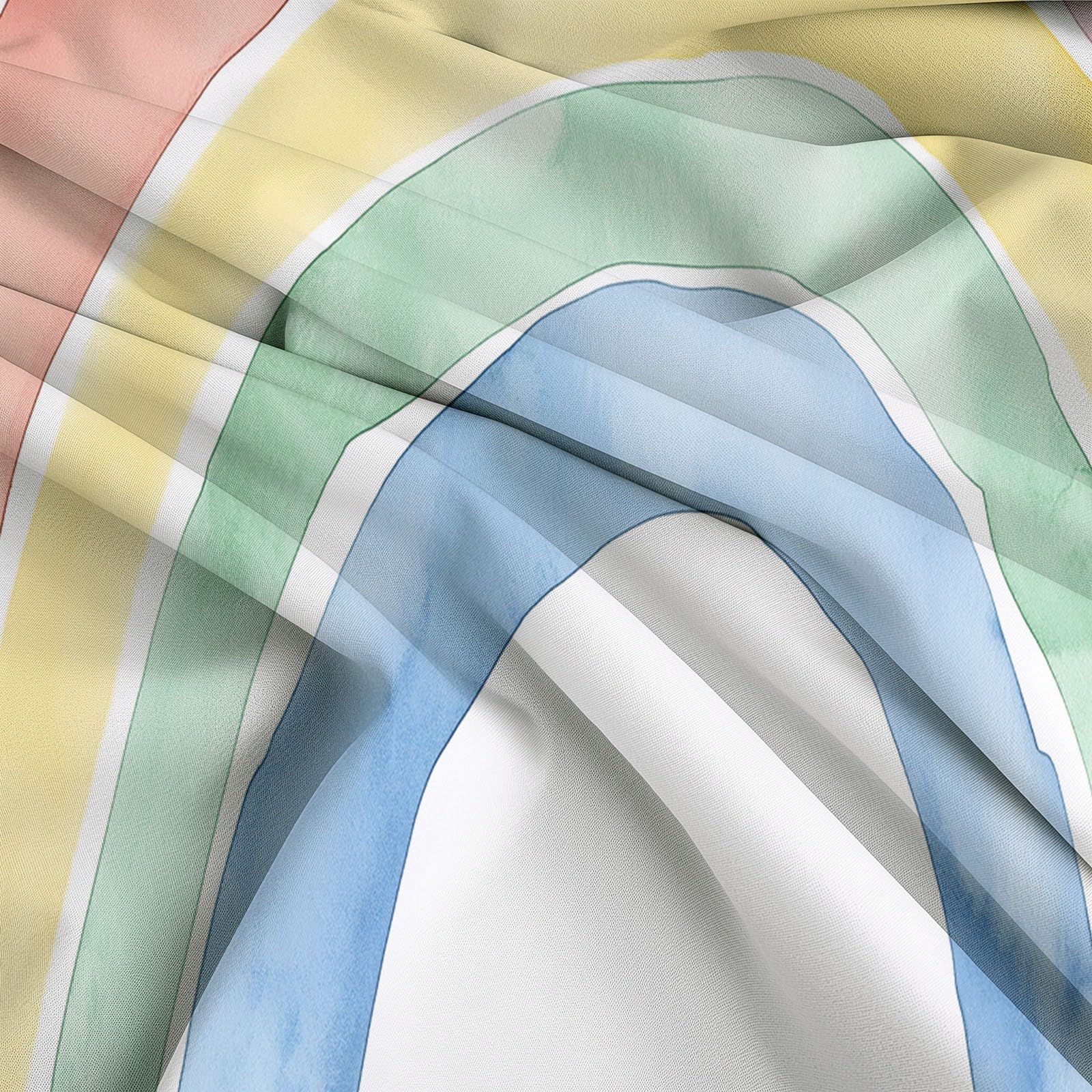 Zestaw poszewek na kołdrę 200 x 200 cm tęczowa akwarela kreskówka zestaw pościeli 2-osobowej i 2 poszewki na poduszki 65x65 cm, 100% komplet pościeli z mikrofibry z zamkiem błyskawicznym, biały