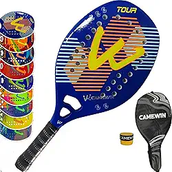 Raquete Beach Tennis Fibra De Carbono 3k com nucleo EVA Soft - Camewin - Nota Fiscal - Original produto no Brasil ((TOUR AZUL))