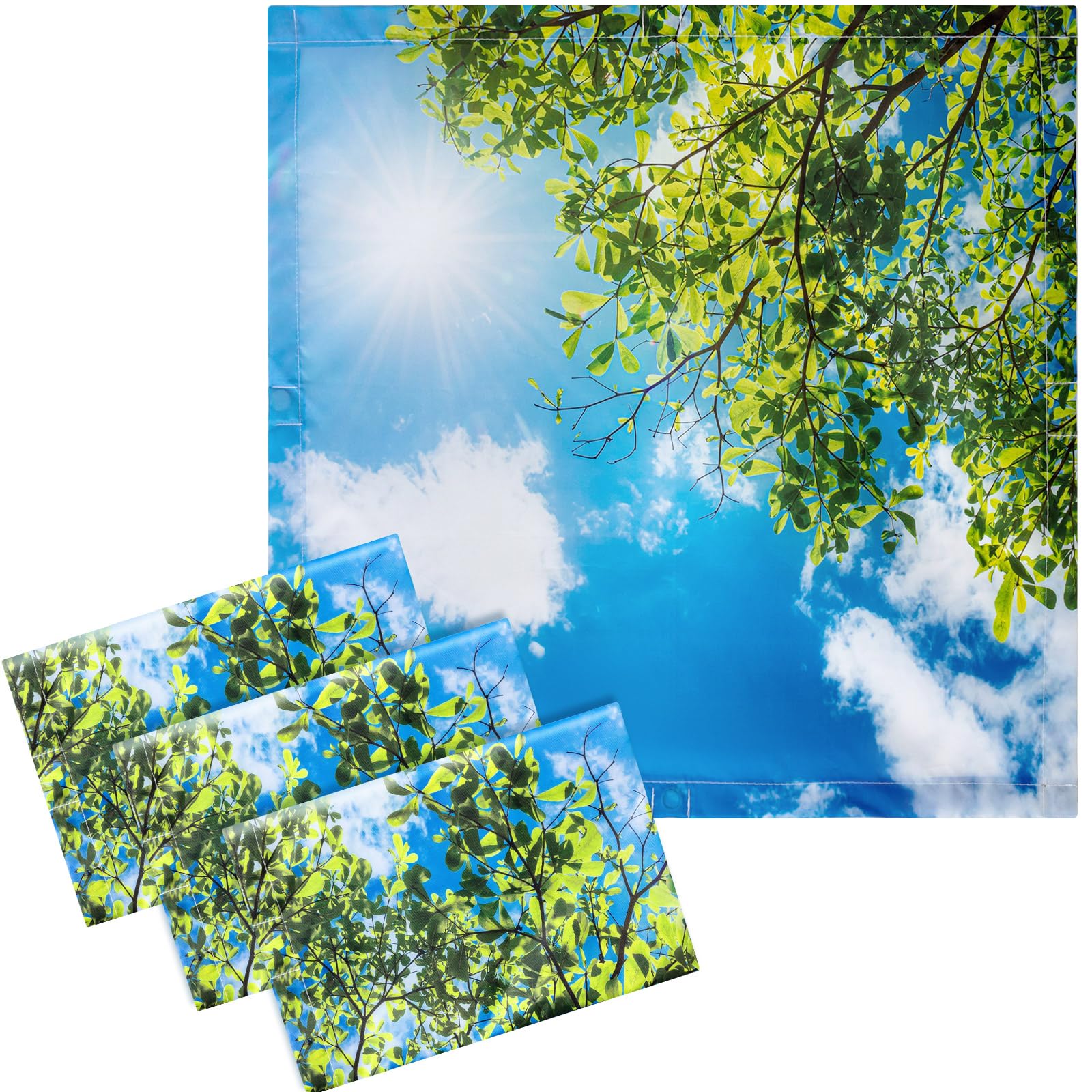 VIHOSE 4 Pcs 2 x 2 Feet Fluorescent Light Covers for Ceiling Lights Classroom Magnetic Light Filters for Reducing Harsh Glare Flicker for Office Classroom Home Drop Ceiling(Sky Leaves)-picture-15