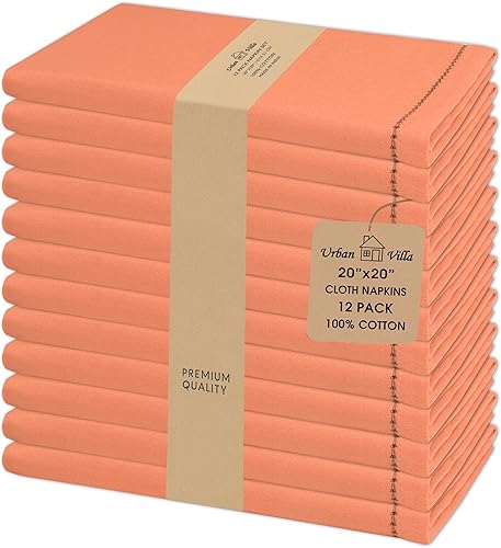 Miniatura 40 de Urban Villa - Juego de 12 servilletas de tela de 50 x 50 centímetros 100% algodón, servilletas lavables, duraderas, reutilizables y absorbentes