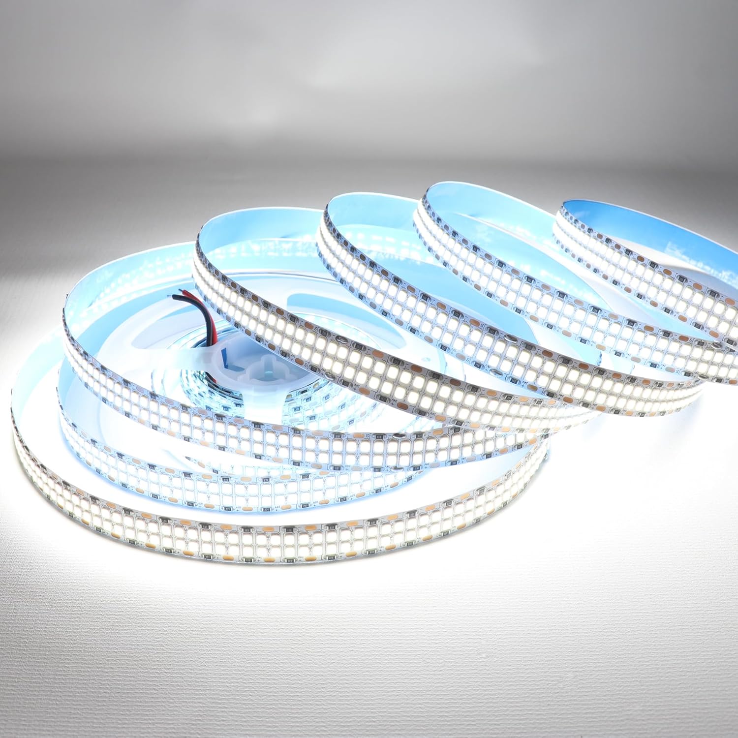 LEDENET 2835 SMD Cold White LED Strip Lights 6500K DC 24V 16.4ft/5M Double Row 2400 LEDs Flexible LED Strip Tape Light Ribbon Lamp LED Daylight Dimmable Strip Lights for Bedroom, Kitchen, Cabinet
