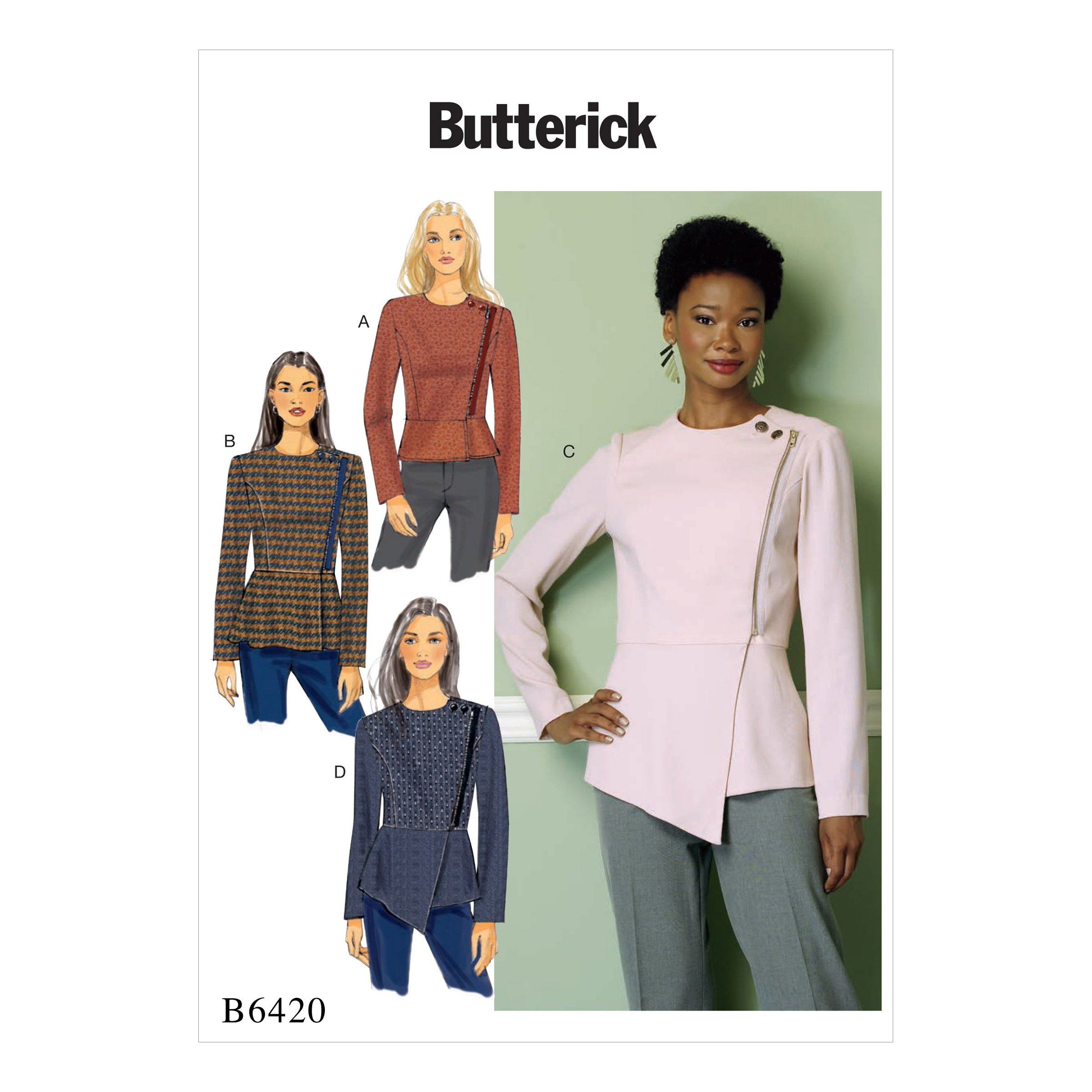 ジャケット・アウター memo Amazon.com: McCall Pattern B6420A50 Asymmetrical-Zip, Buttoned