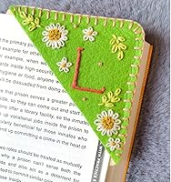 Vista 16 de Marcapáginas de esquina bordado a mano personalizado, lindo marcador de libro con flores, regalo de costura a mano para mujeres amantes de los Rojo