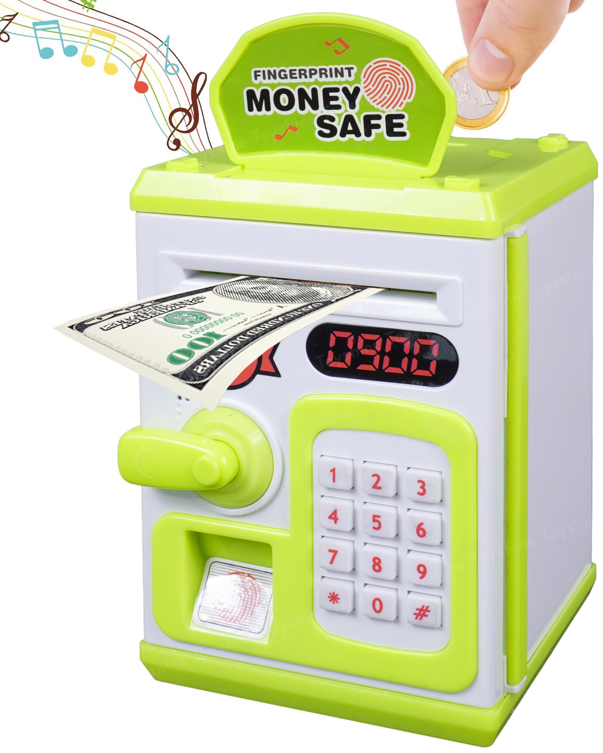 Toyshine Money Safe Kids with Finger Print Sensor Piggy Savings Bank with Electronic Lock, Yellow (B09HBTG583) Amazon Price History, Amazon Price Tracker