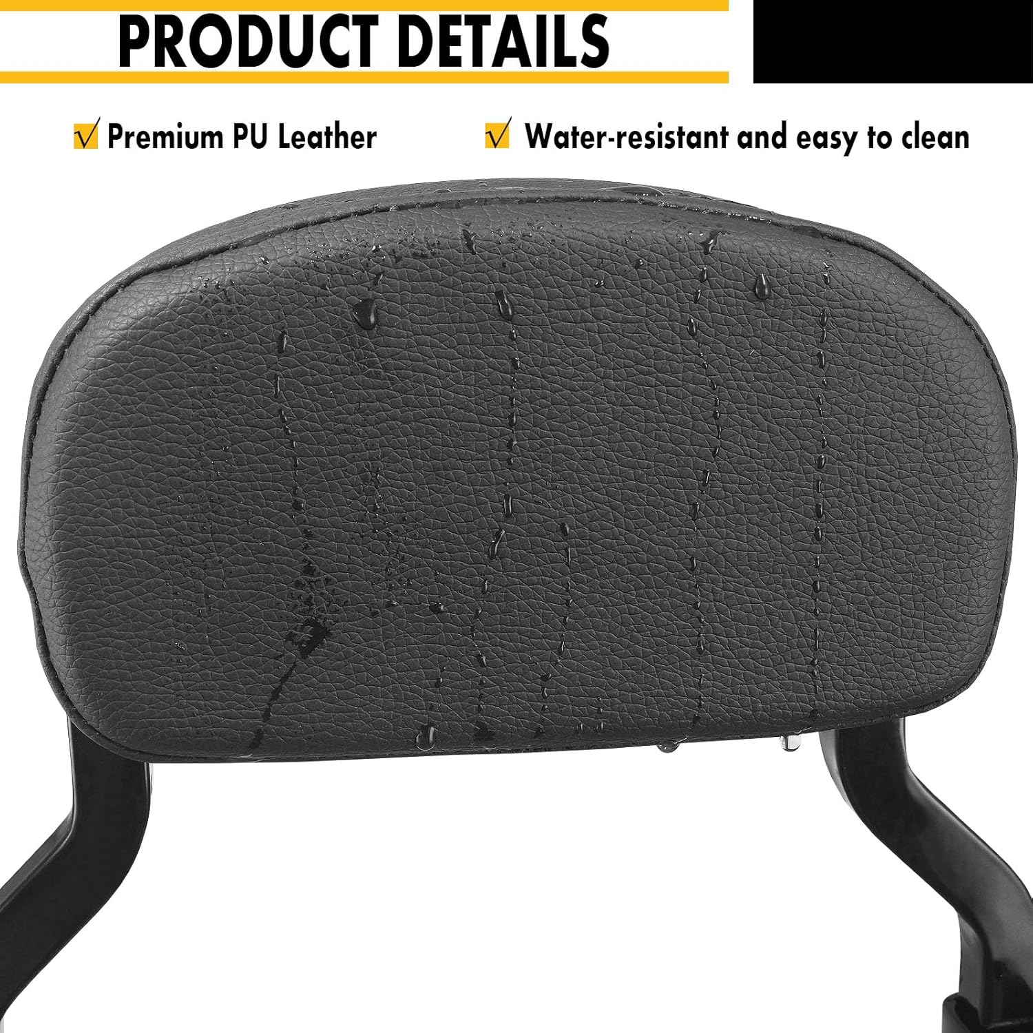 Detachable Backrest Sissy Bar for Harley 06-17 DYNA STREET BOB FXD FXDB FXDL FXDLS, CHOPPED STYLE, Gloss Black Finished