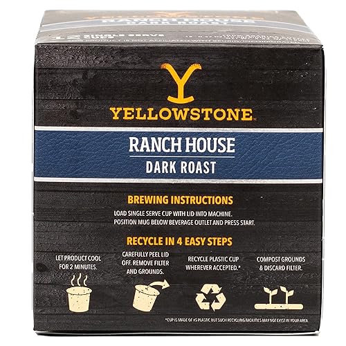 Miniatura 4 de Yellowstone Ranch House Cápsulas de café K-Cup, compatibles con Keurig, granos arábica de tostado oscuro, paquete de 36 unidades, más opciones de