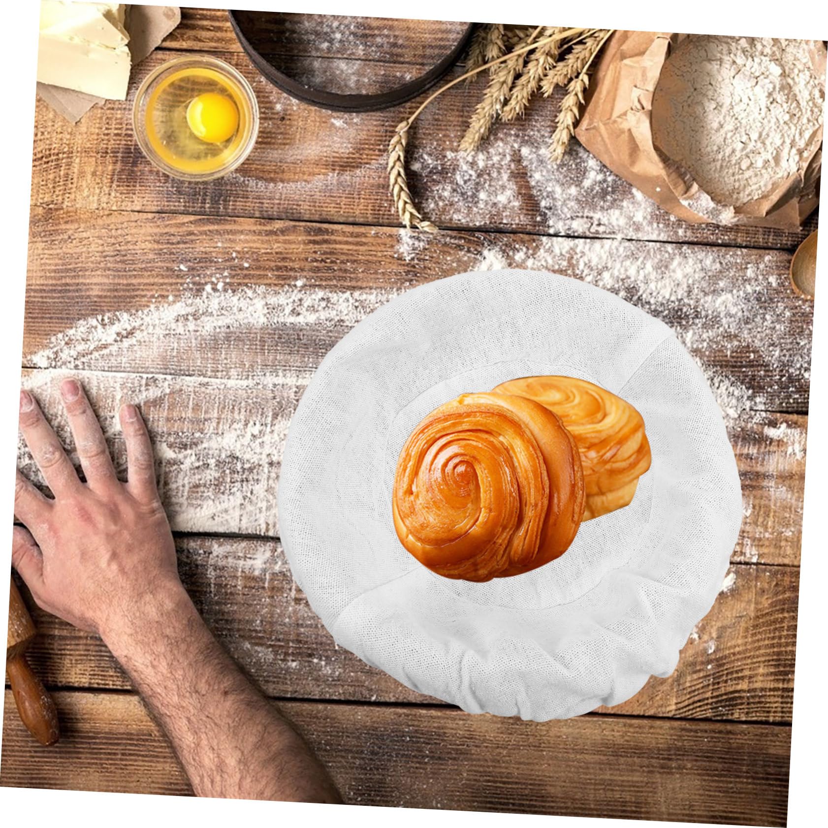 2pcs Reusable Bread Basket Cloth Cover Liner for Sourdough Fermentation Baskets for Home Professional Baking