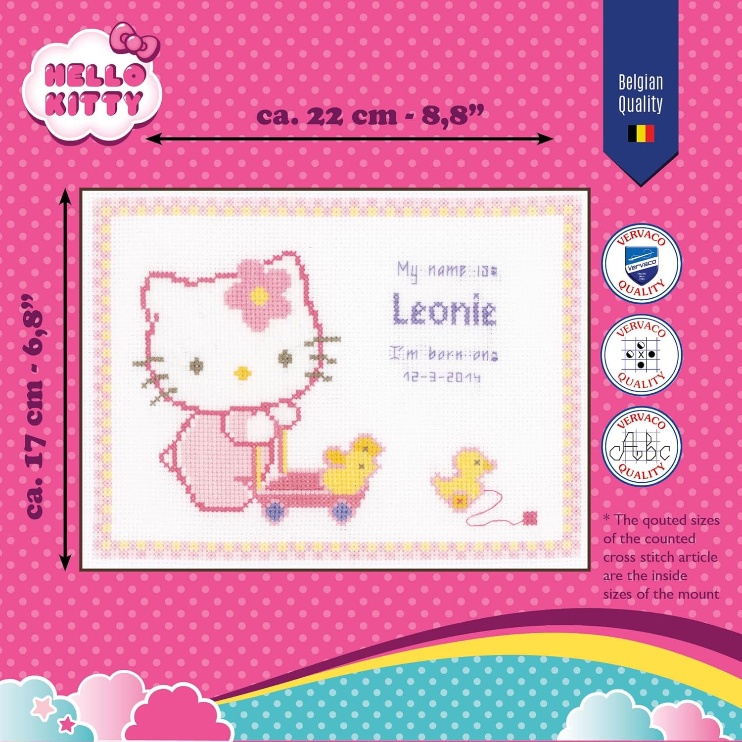 Vervaco Counted Cross ST KT Hello Kitty with Duck AIDA