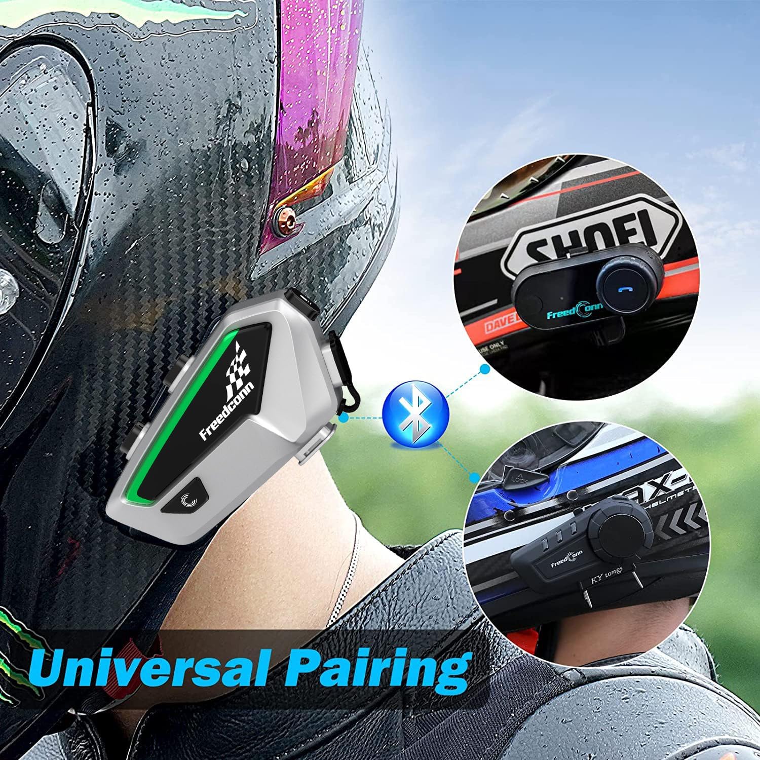 Close-up of a motorcycle helmet interior showing installed speakers and microphone.