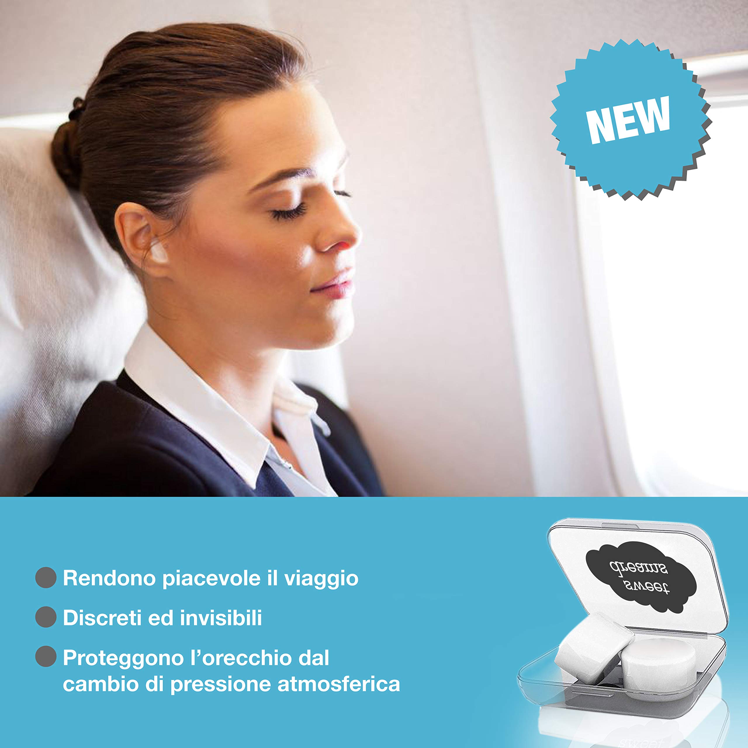 Tappi Orecchie per Dormire di 4a Generazione (6 Paia), Antirumore Forte, Silicone Modellabile, Insonorizzanti, Riutilizzabili, per Piscina, Bambini, Sonno Leggero, Bloccano il Russare