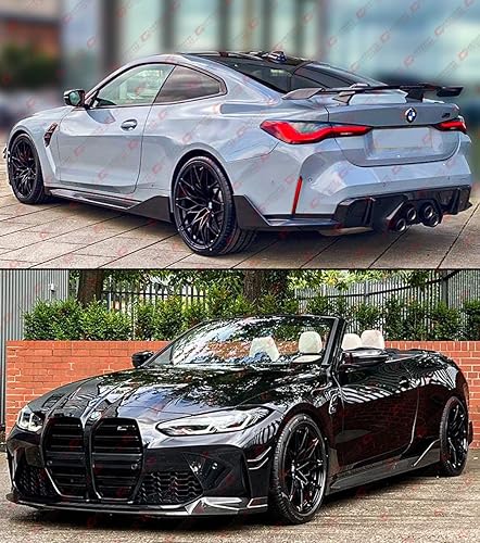 Miniatura 5 de Extensión de falda lateral de fibra de carbono real con diseño de aleta de alto rendimiento, compatible con BMW G82 G83 M4 2021-2024